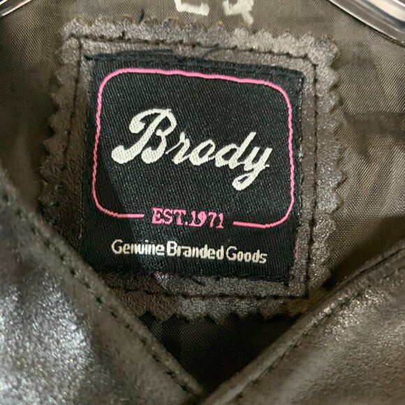 Brody Y2K Leather Moto Bomber Biker Jacket Women's Small Black Motorcycle Retro - Picture 9 of 14